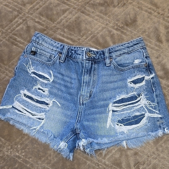 KanCan Distressed Denim Shorts Size 5 Waist 26 US 2 - Picture 1 of 5